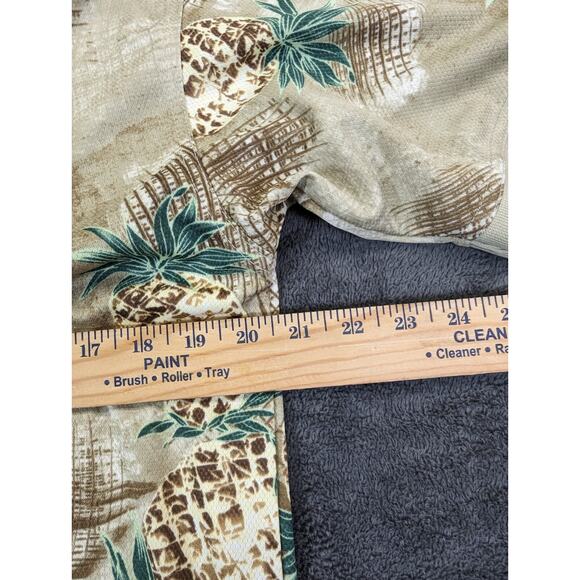 Bamboo Cay Hawaiian shirt mens Pineapple all over print beige size small - Picture 4 of 6